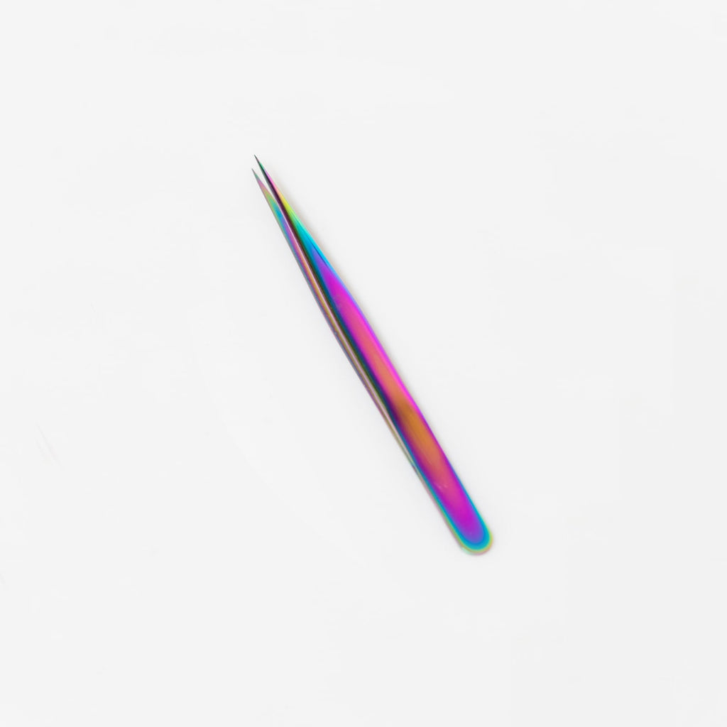 Rainbow Straight Tweezer - Alpha Lash Supplies